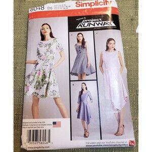 Misses Dress, Skirt, Project Runway, Simplicity Sewing Pattern Simplicity 8048